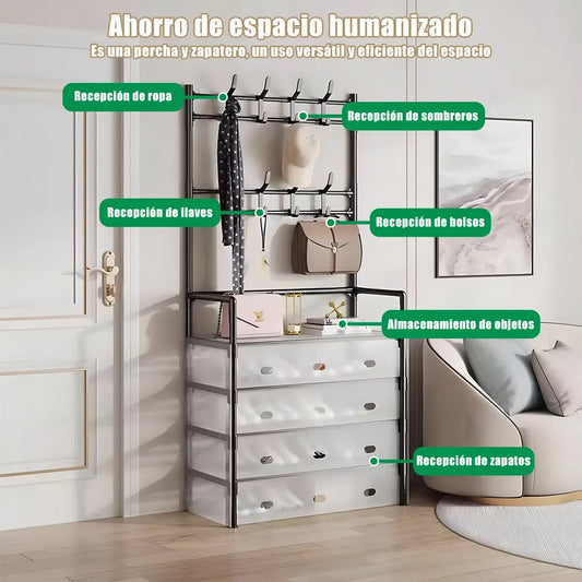 Organizar de zapatos con percheros.