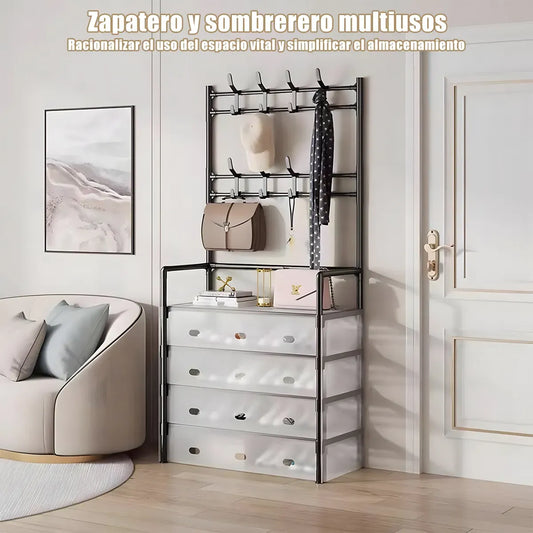 Organizar de zapatos con percheros.
