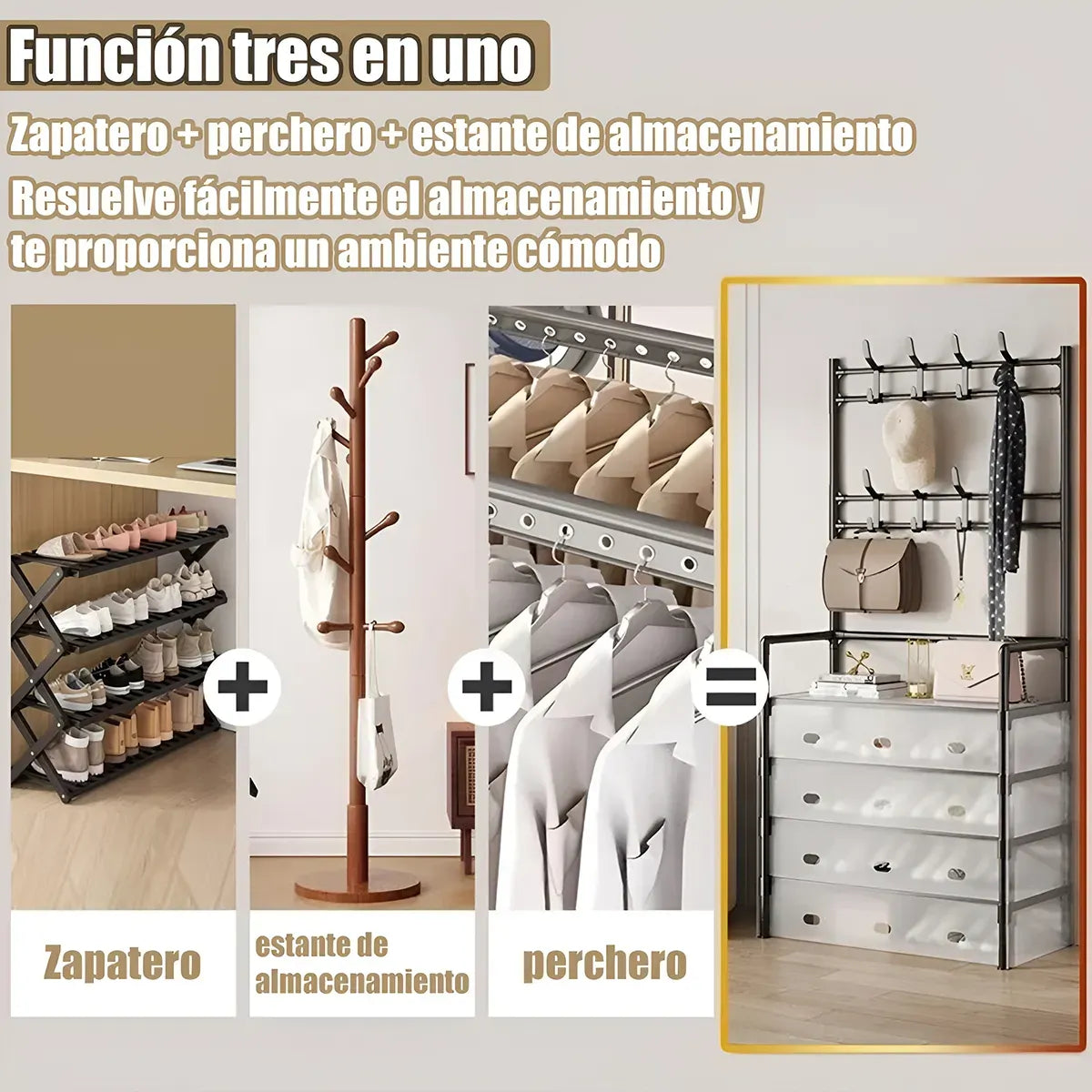 Organizar de zapatos con percheros.